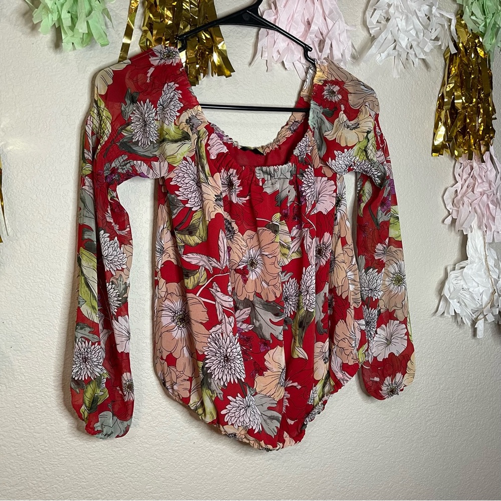 Guess Los Angeles Floral Off The Shoulder Blouse - Picture 6 of 13